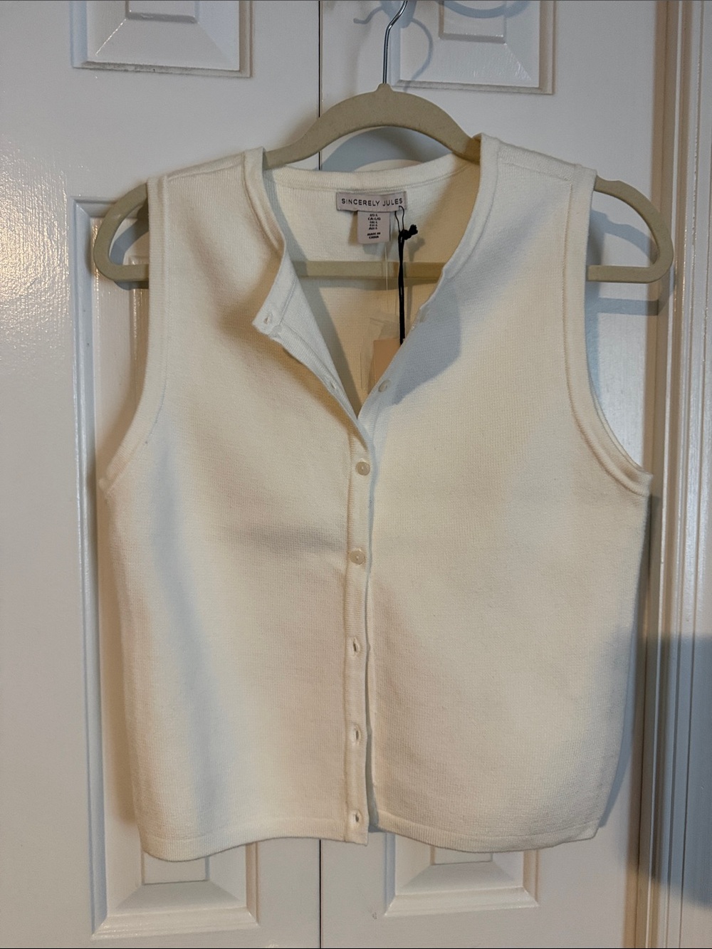 Sincerely Jules Ivory Button-Up Sleeveless Top